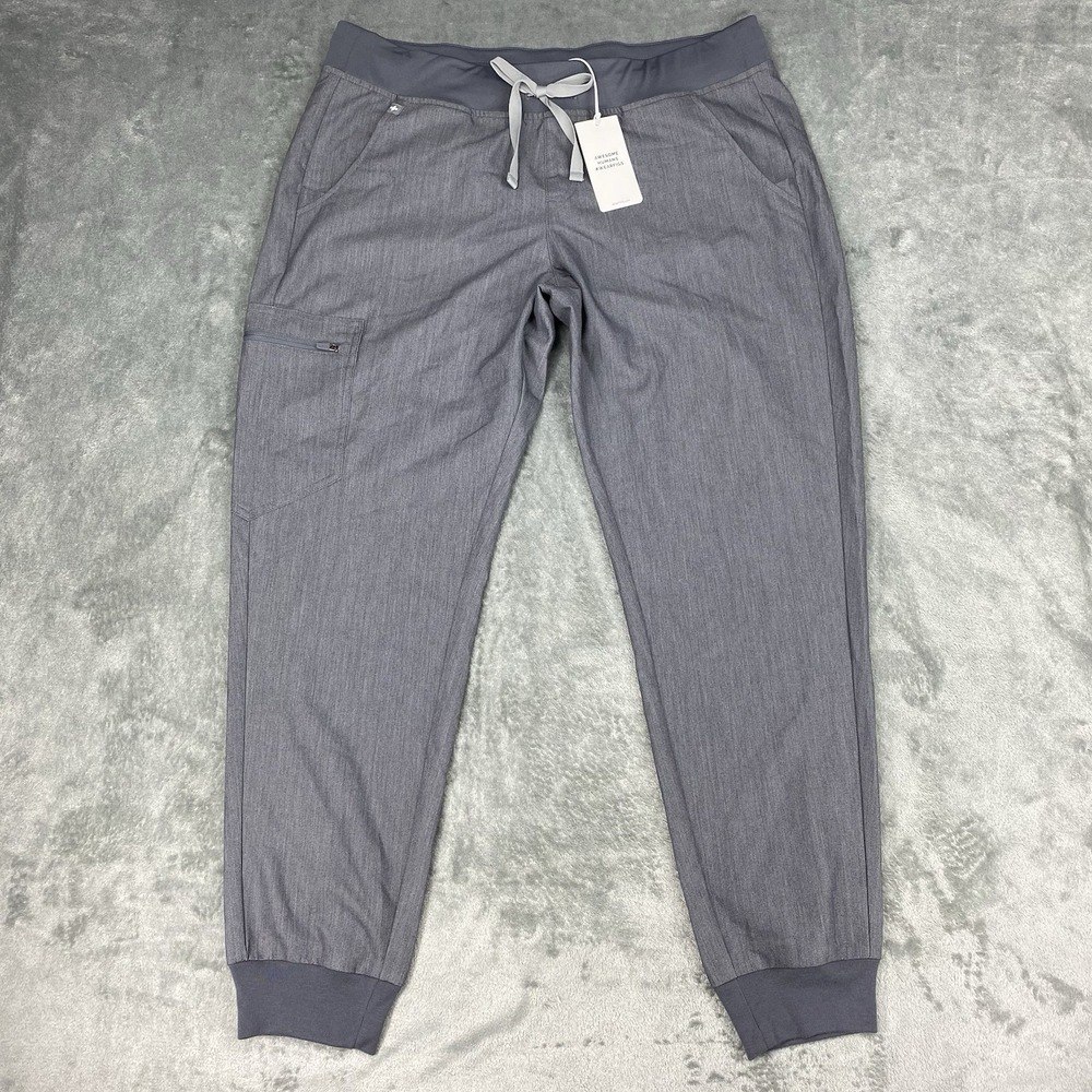 Figs Scrub Pants‎ Womens L Grey Zamora 2.0 Joggers Medical Technical Collection